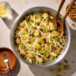 Witlof-aardappelsalade met rozijnen en noten